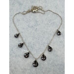 Mosaico Sterling Silver Black Crystal Necklace